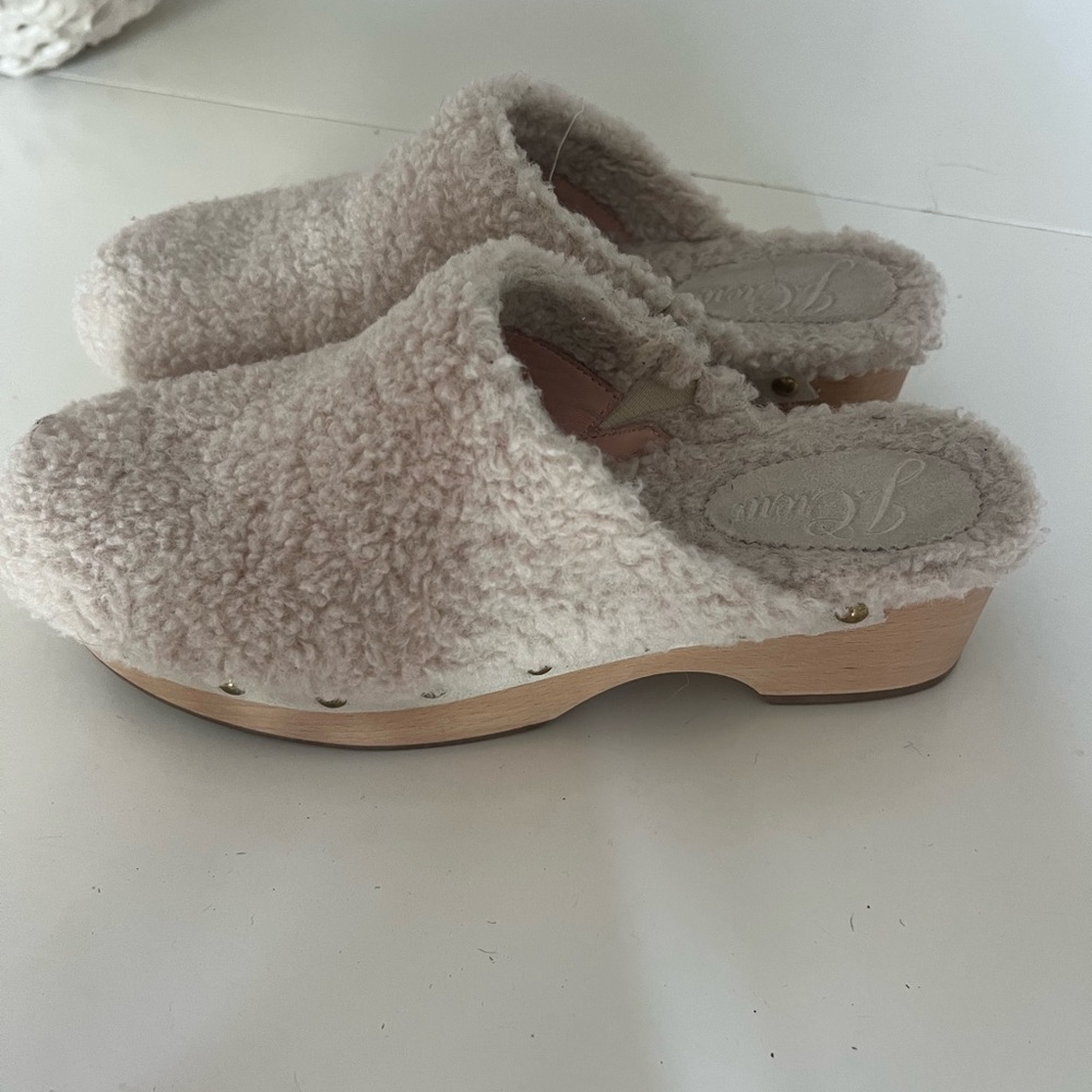 J. Crew Cream Shearling Mules